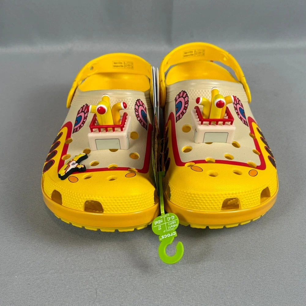 Crocs x Beatles Yellow Submarine Classic Clogs Mens 9 Yellow Limited W11 New NWT